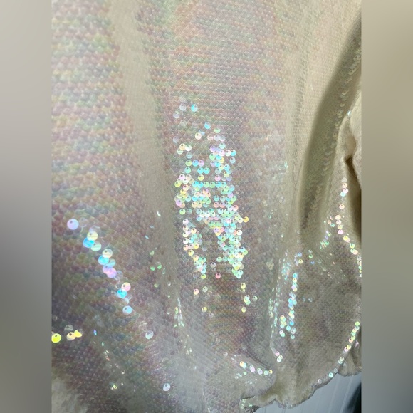 ZARA NEW WOMAN SEQUIN BOMBER JACKET CREAM S 2451/003/000/043 - Picture 11 of 12